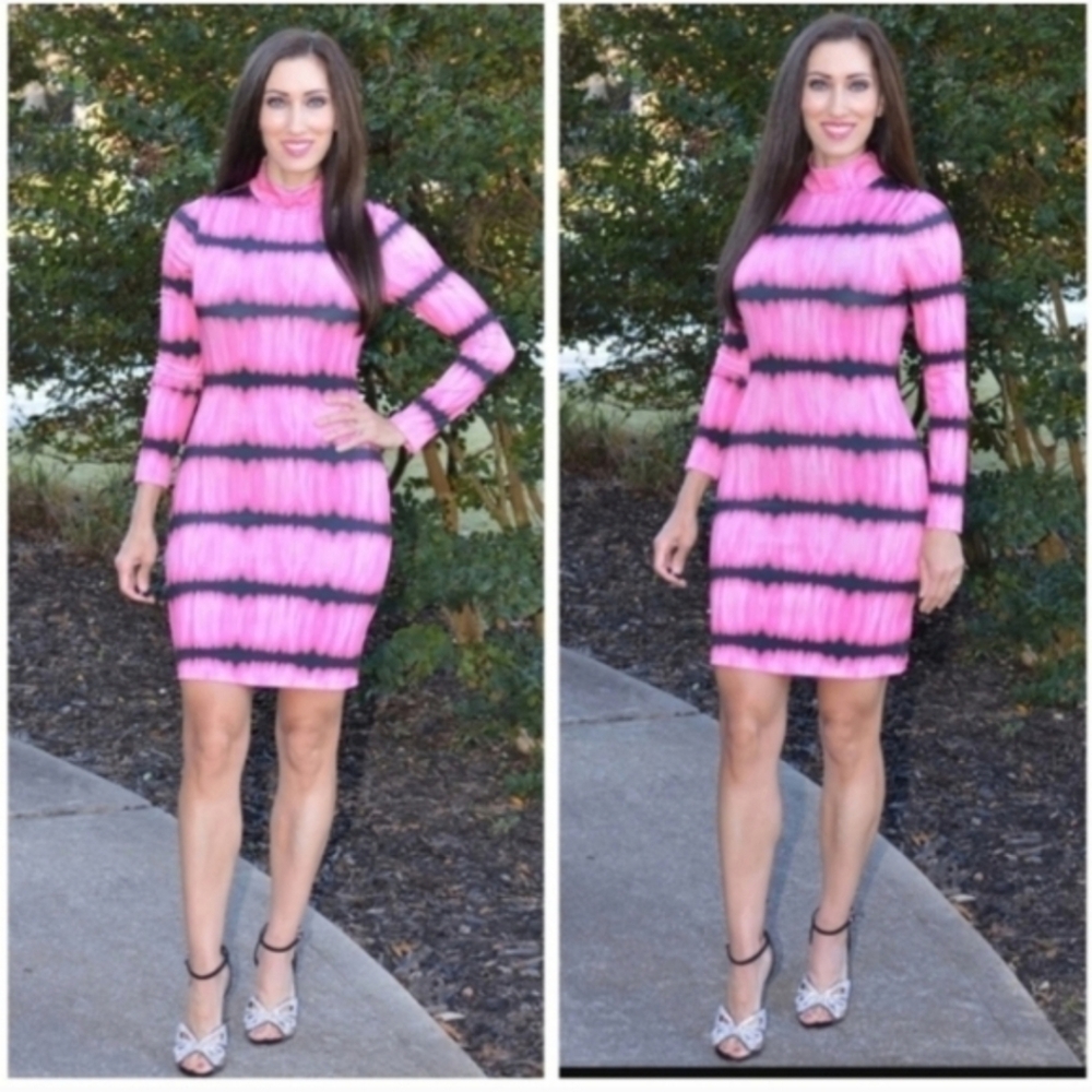 ALICE + OLIVIA Delora Tie Dye Mock Neck  Mini Dress Size 4